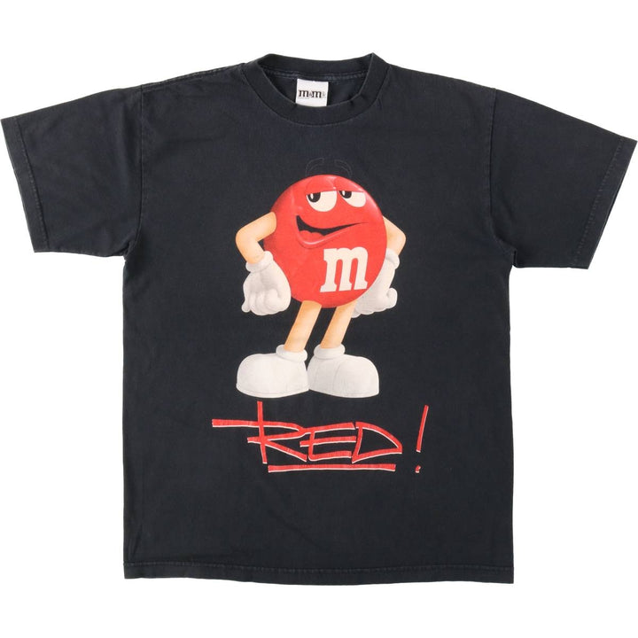 M And M's Advertising T-shirt, Men's Size M (equivalent to size M) cotton black type Vintage Second Hand
