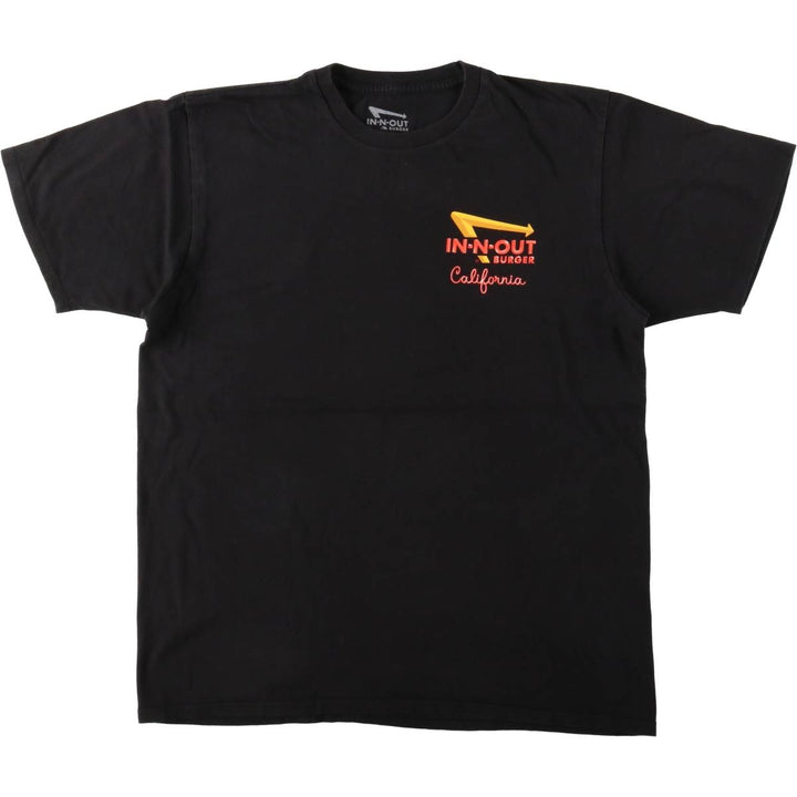 IN-N-OUT BURGER In-N-Out Burger Advertising T-shirt Made in USA Men's L size cotton black type Vintage Second Hand