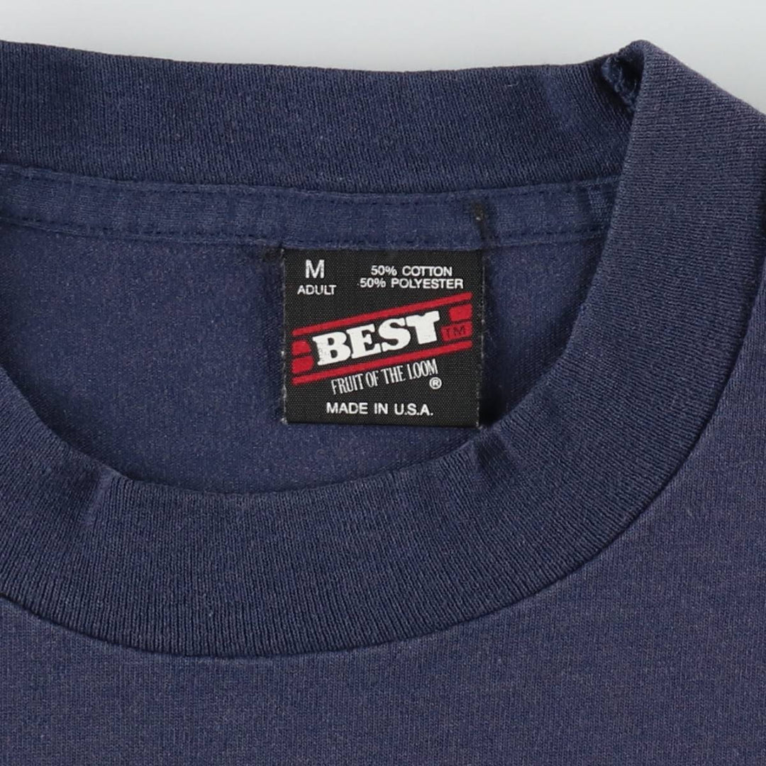 90'S Fruit of the Loom Best Advertising T-Shirt, Made in USA, Men's Size M (approx.) cotton blue type Vintage Second Hand