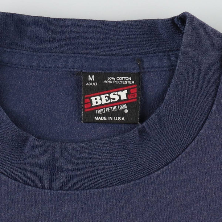 90'S Fruit of the Loom Best Advertising T-Shirt, Made in USA, Men's Size M (approx.) cotton blue type Vintage Second Hand