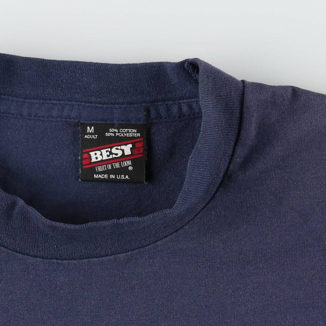 90'S Fruit of the Loom Best Advertising T-Shirt, Made in USA, Men's Size M (approx.) cotton blue type Vintage Second Hand