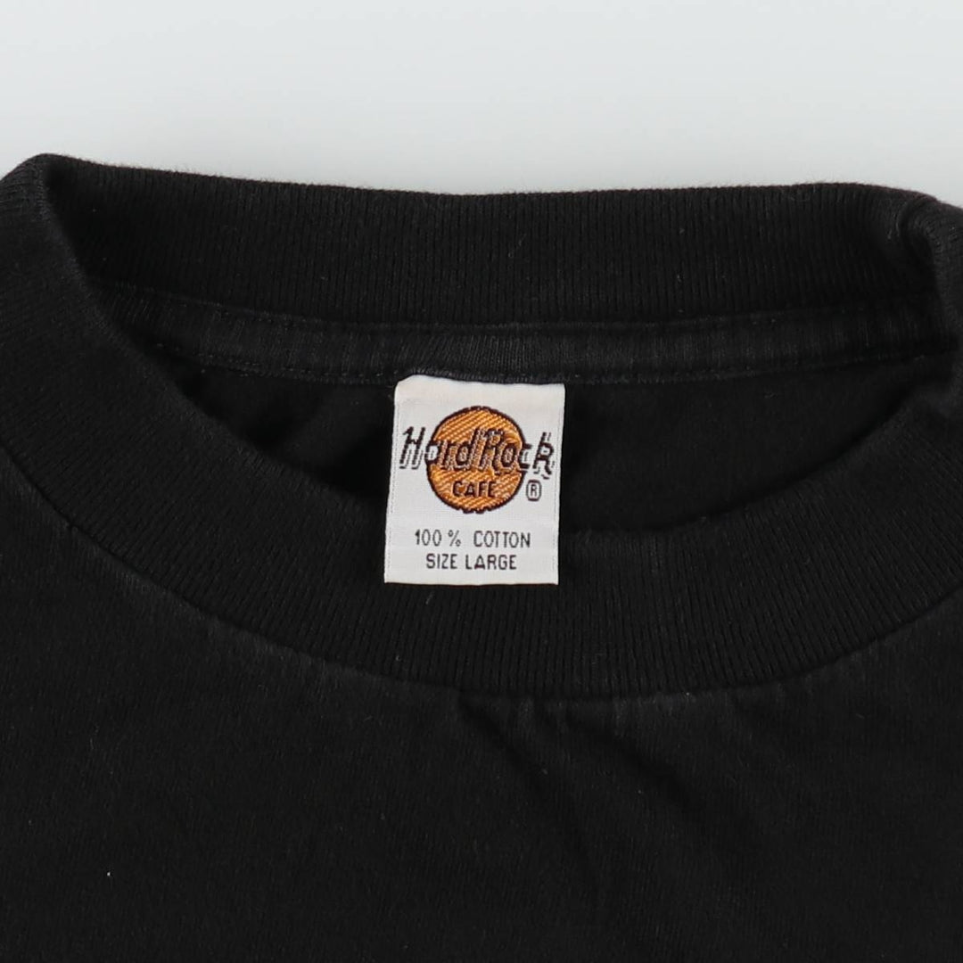 HARD ROCK CAFE Hard Rock Cafe Advertising T-shirt Men's L size cotton black type Vintage Second Hand