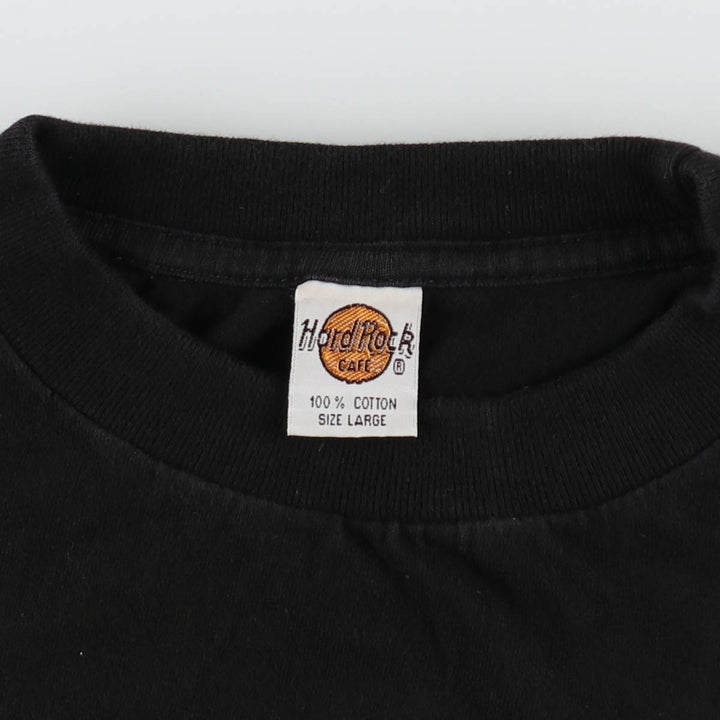 HARD ROCK CAFE Hard Rock Cafe Advertising T-shirt Men's L size cotton black type Vintage Second Hand