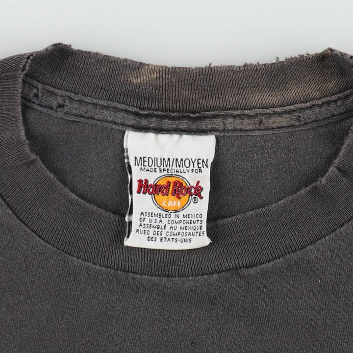 HARD ROCK CAFE Hard Rock Cafe Advertising T-shirt Men's M size unclear black type Vintage Second Hand