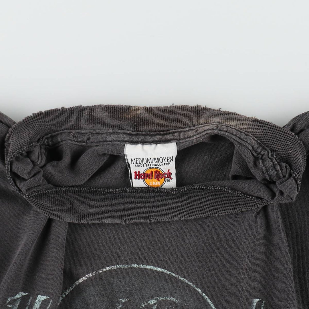 HARD ROCK CAFE Hard Rock Cafe Advertising T-shirt Men's M size unclear black type Vintage Second Hand