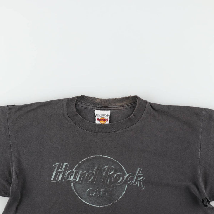 HARD ROCK CAFE Hard Rock Cafe Advertising T-shirt Men's M size unclear black type Vintage Second Hand