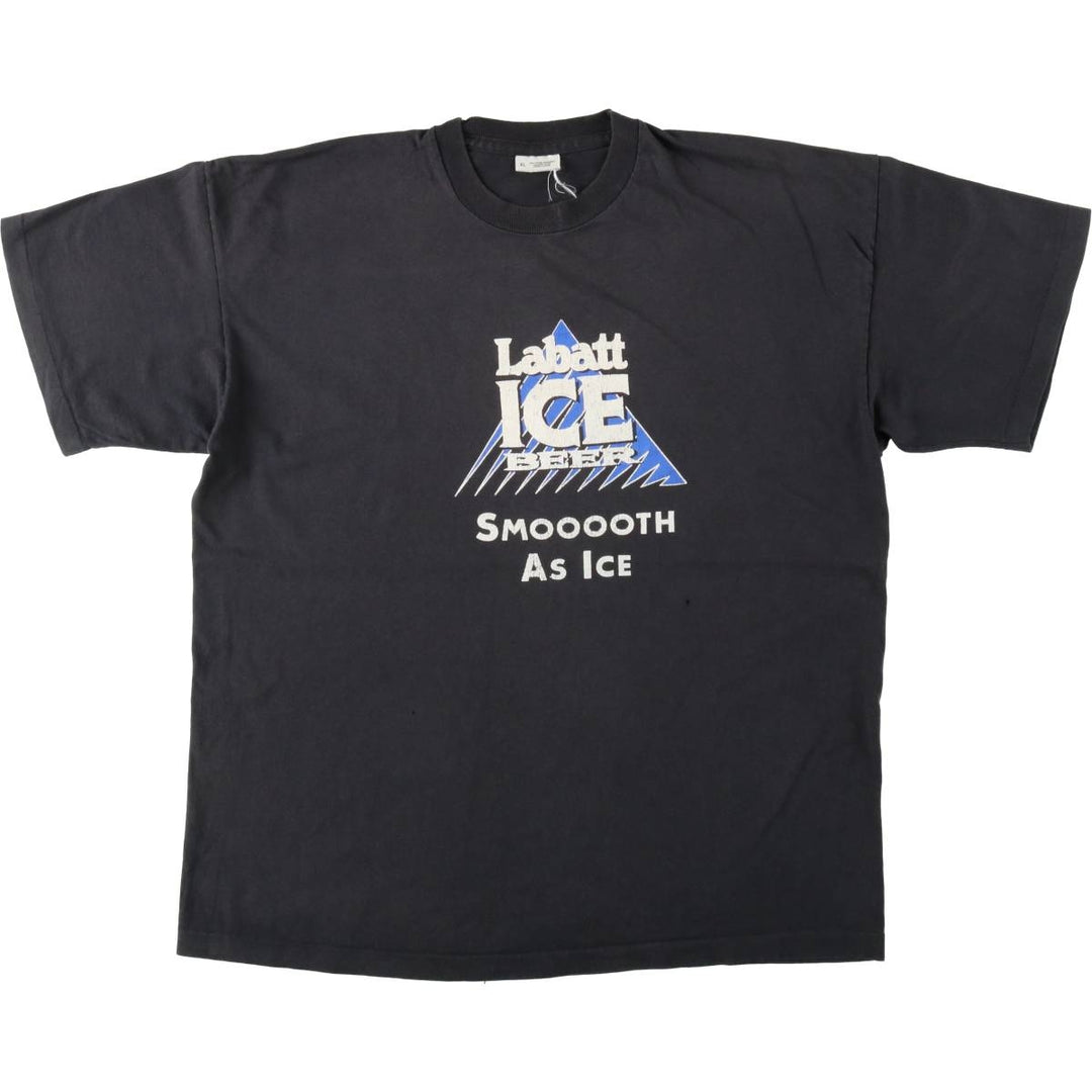 Labatt Ice Beer advertising T-shirt, men's size XL. cotton black type Vintage Second Hand