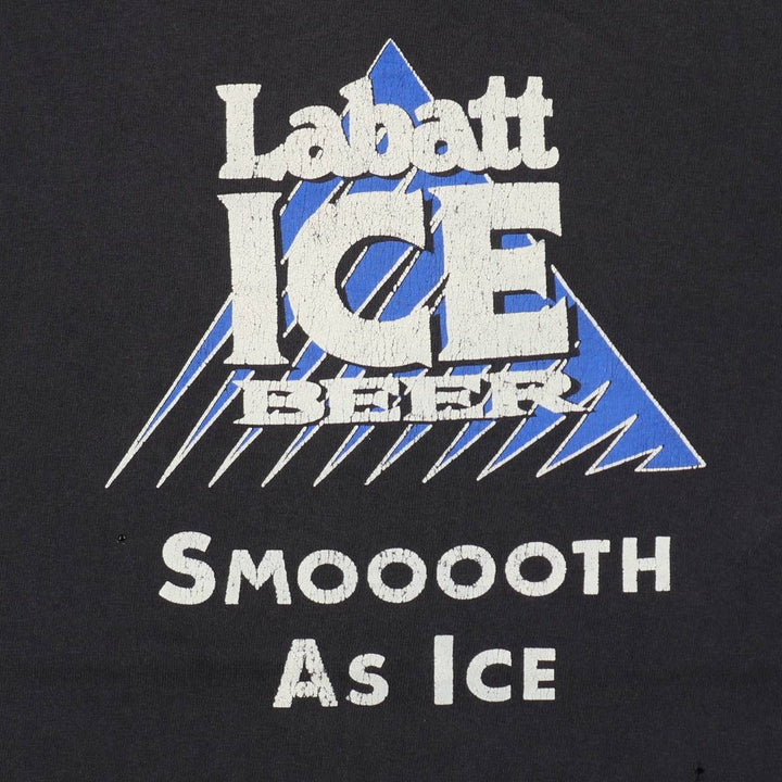 Labatt Ice Beer advertising T-shirt, men's size XL. cotton black type Vintage Second Hand
