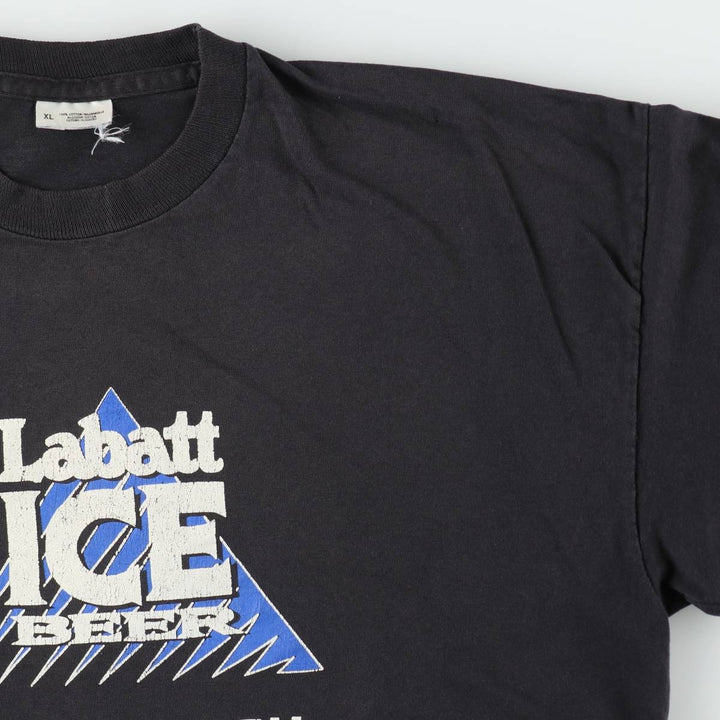 Labatt Ice Beer advertising T-shirt, men's size XL. cotton black type Vintage Second Hand