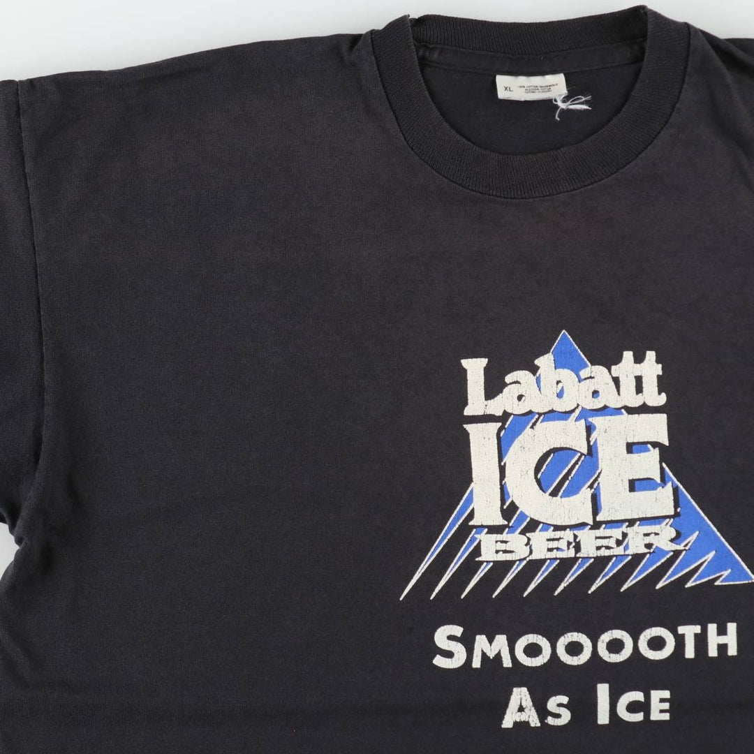 Labatt Ice Beer advertising T-shirt, men's size XL. cotton black type Vintage Second Hand
