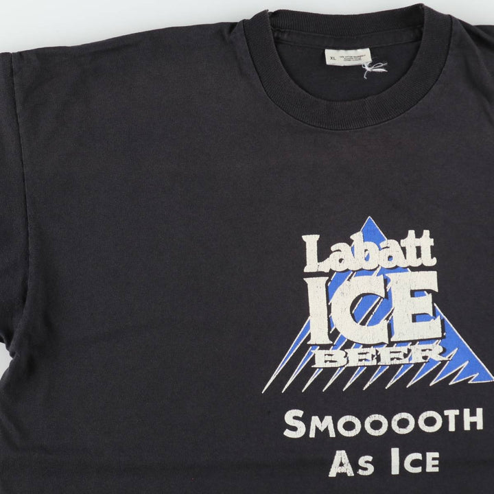 Labatt Ice Beer advertising T-shirt, men's size XL. cotton black type Vintage Second Hand