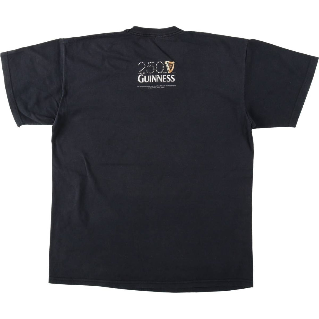 2000'S Fruit of the Loom Guinness advertising T-shirt, men's size L (approx.) cotton black type Vintage Second Hand