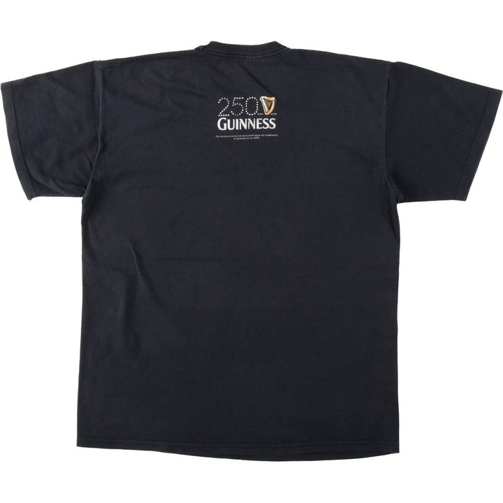 2000'S Fruit of the Loom Guinness advertising T-shirt, men's size L (approx.) cotton black type Vintage Second Hand