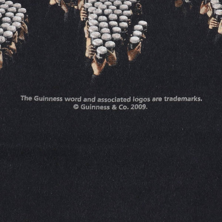 2000'S Fruit of the Loom Guinness advertising T-shirt, men's size L (approx.) cotton black type Vintage Second Hand