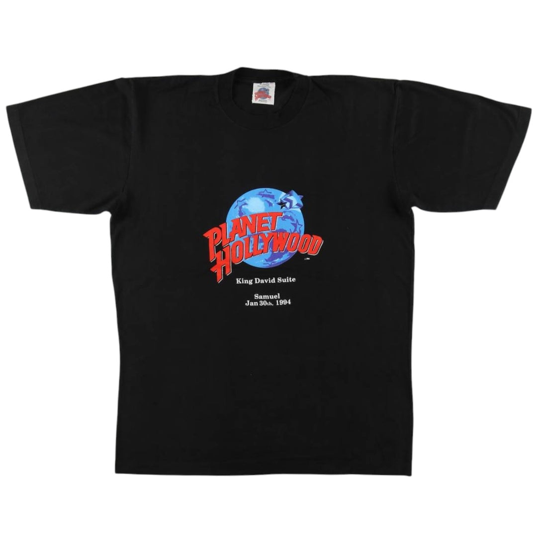 90'S Planet Hollywood advertising t-shirt, men's size XL equivalent, vintage. cotton black type Vintage Second Hand
