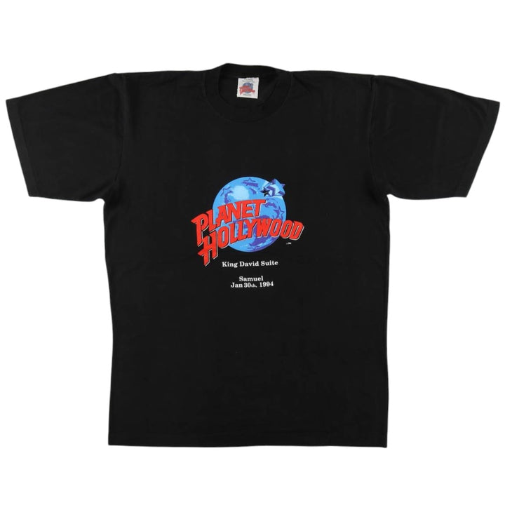 90'S Planet Hollywood advertising t-shirt, men's size XL equivalent, vintage. cotton black type Vintage Second Hand