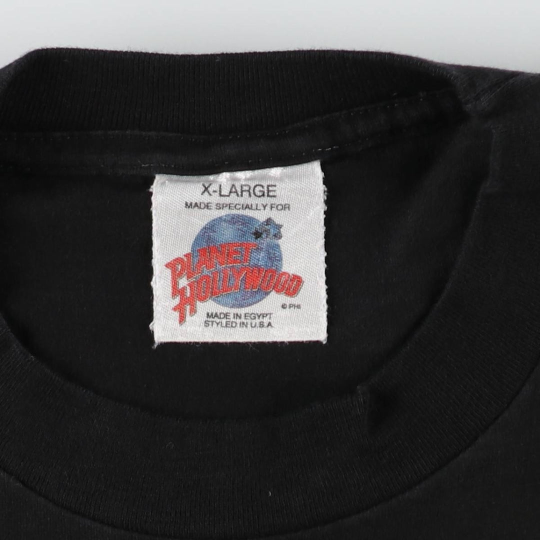 90'S Planet Hollywood advertising t-shirt, men's size XL equivalent, vintage. cotton black type Vintage Second Hand