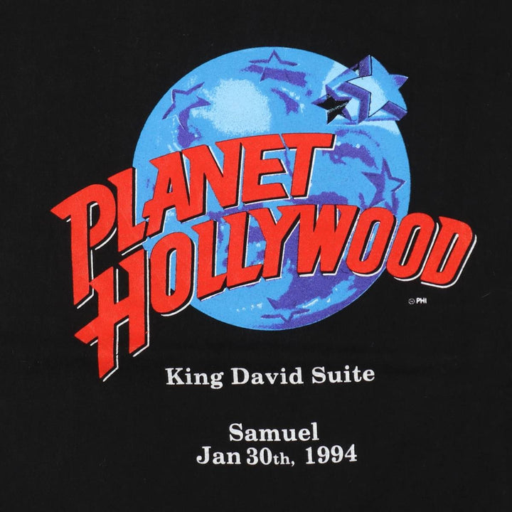90'S Planet Hollywood advertising t-shirt, men's size XL equivalent, vintage. cotton black type Vintage Second Hand