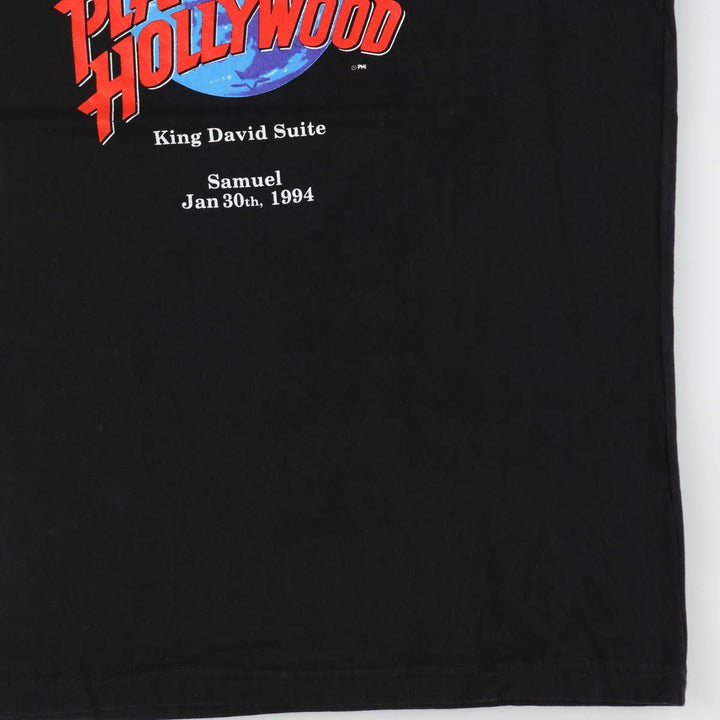 90'S Planet Hollywood advertising t-shirt, men's size XL equivalent, vintage. cotton black type Vintage Second Hand