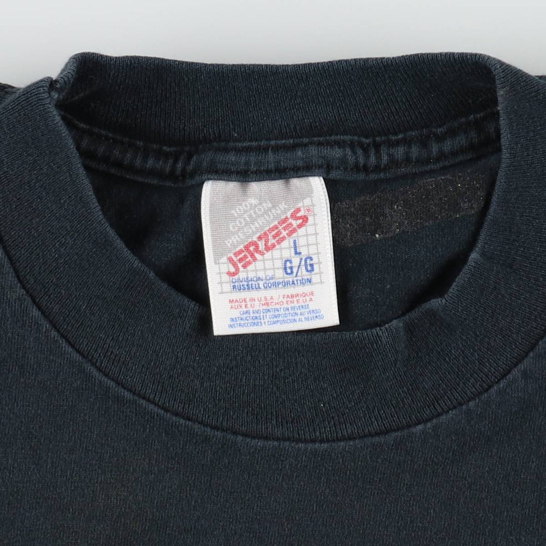 90'S Jerzees ROADKILL CAFE advertising T-shirt, Made in USA, Men's size L (approx.), Vintage cotton black type Vintage Second Hand