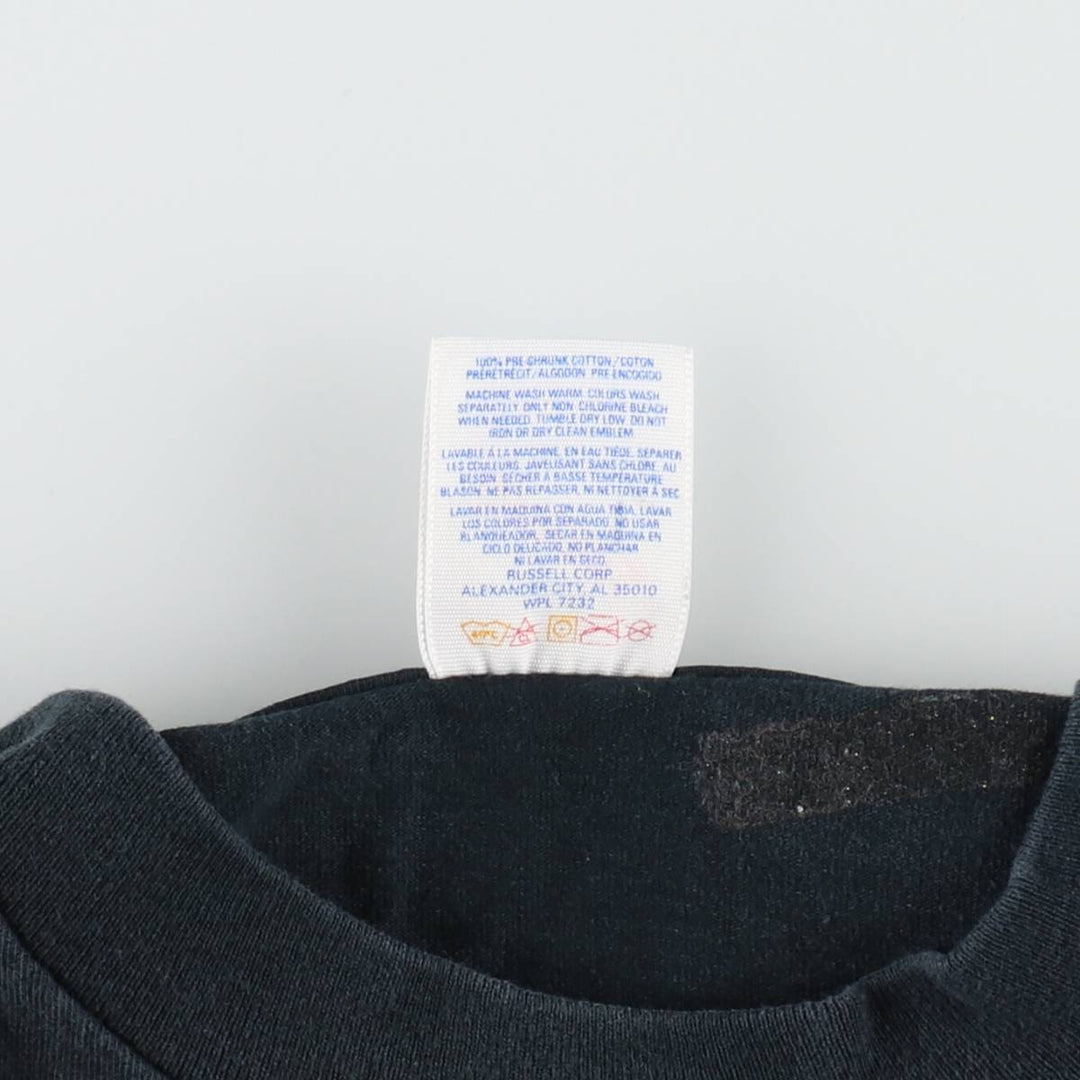 90'S Jerzees ROADKILL CAFE advertising T-shirt, Made in USA, Men's size L (approx.), Vintage cotton black type Vintage Second Hand