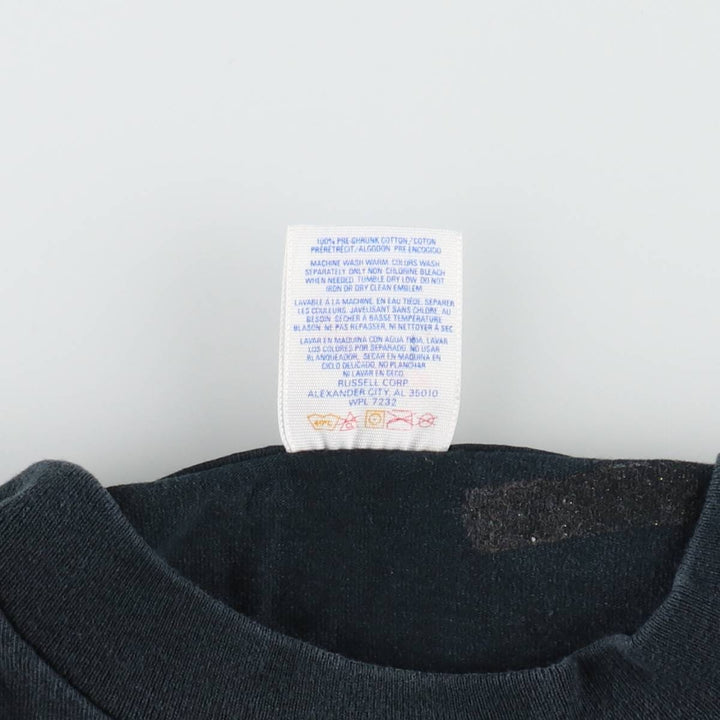90'S Jerzees ROADKILL CAFE advertising T-shirt, Made in USA, Men's size L (approx.), Vintage cotton black type Vintage Second Hand