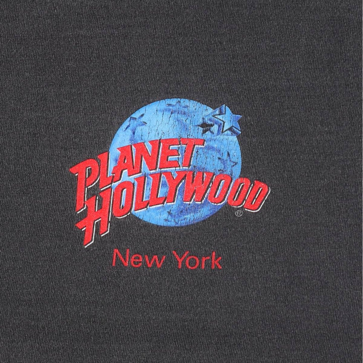 90'S Planet Hollywood Advertising T-Shirt, Made in USA, Men's XL equivalent, Vintage cotton Charcoal Vintage Second Hand