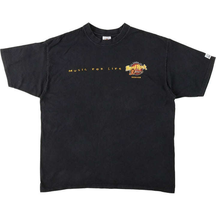 90'S HARD ROCK CAFE Heavy Tee Advertising T-shirt Made in USA Men's XL Vintage cotton black type Vintage Second Hand