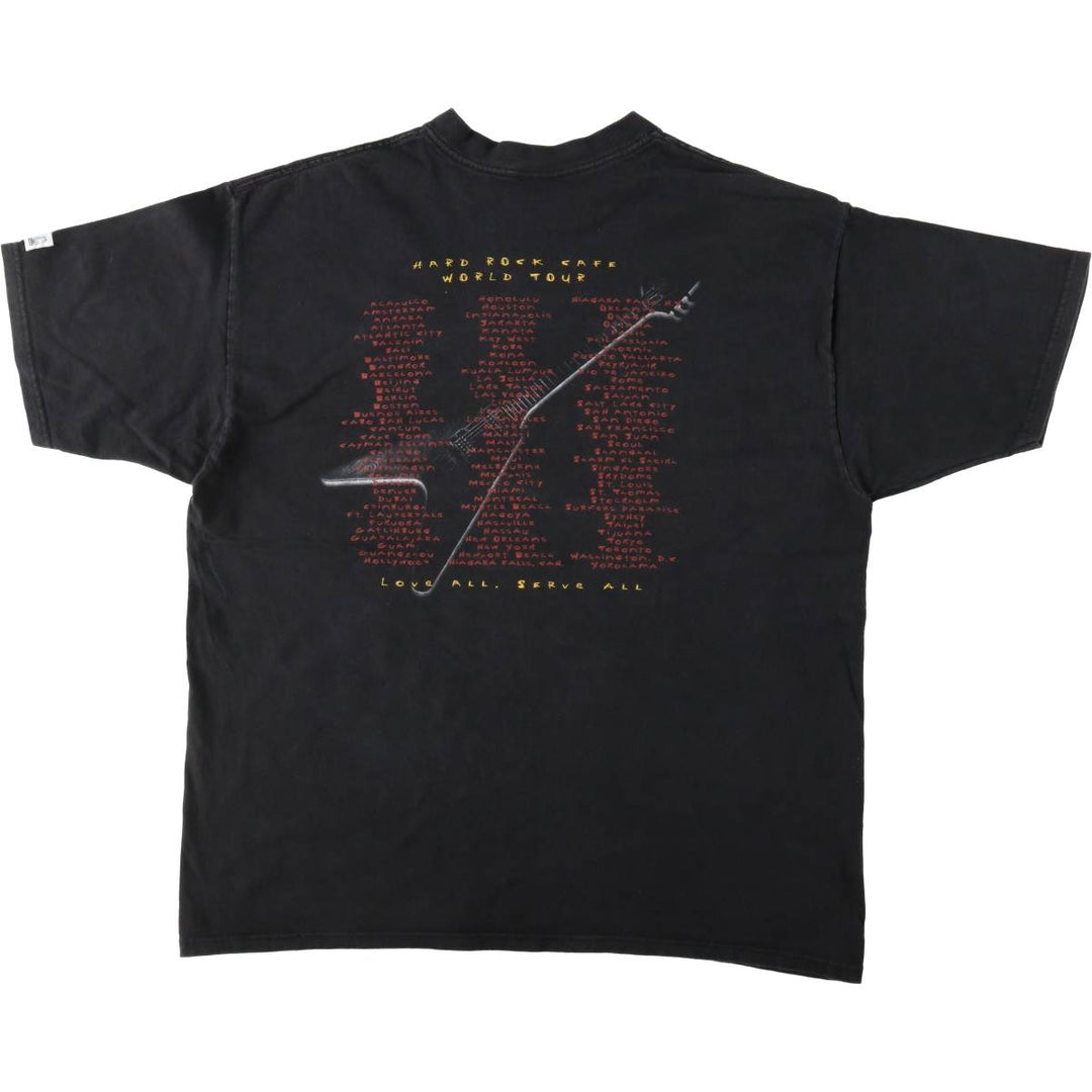 90'S HARD ROCK CAFE Heavy Tee Advertising T-shirt Made in USA Men's XL Vintage cotton black type Vintage Second Hand