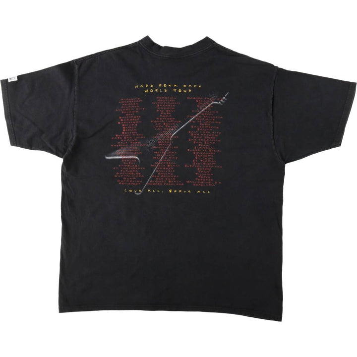 90'S HARD ROCK CAFE Heavy Tee Advertising T-shirt Made in USA Men's XL Vintage cotton black type Vintage Second Hand