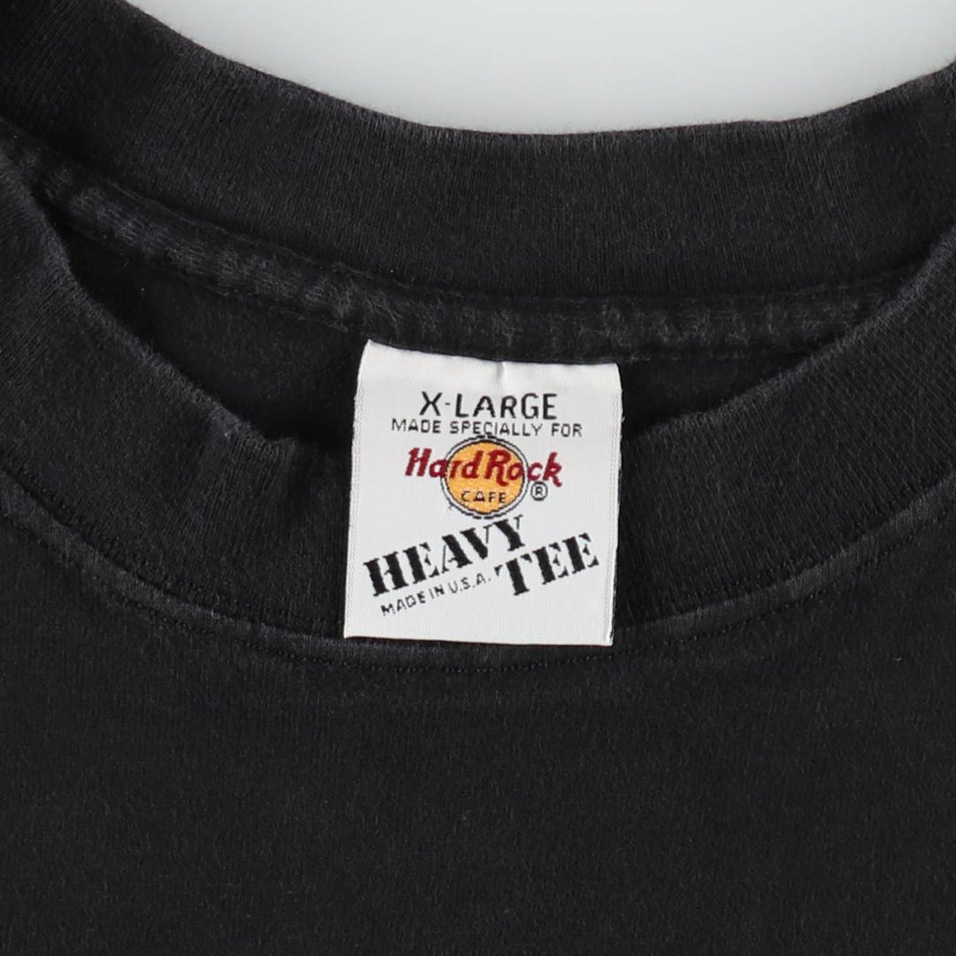 90'S HARD ROCK CAFE Heavy Tee Advertising T-shirt Made in USA Men's XL Vintage cotton black type Vintage Second Hand