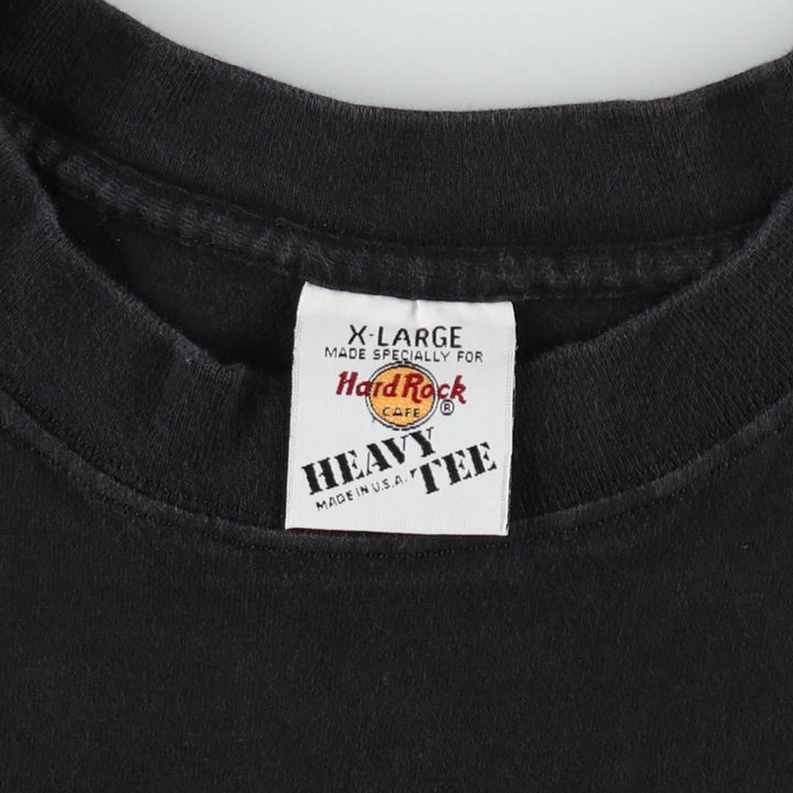 90'S HARD ROCK CAFE Heavy Tee Advertising T-shirt Made in USA Men's XL Vintage cotton black type Vintage Second Hand