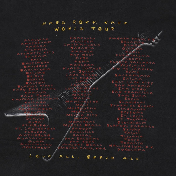 90'S HARD ROCK CAFE Heavy Tee Advertising T-shirt Made in USA Men's XL Vintage cotton black type Vintage Second Hand