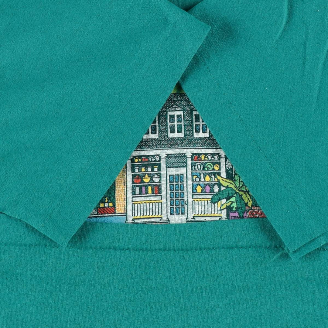 80'S Hanes FIFTY-FIFTY Hershey's Chocolate World Advertising T-Shirt, Made in USA, Men's Size M (approx.), Vintage cotton green type Vintage Second Hand
