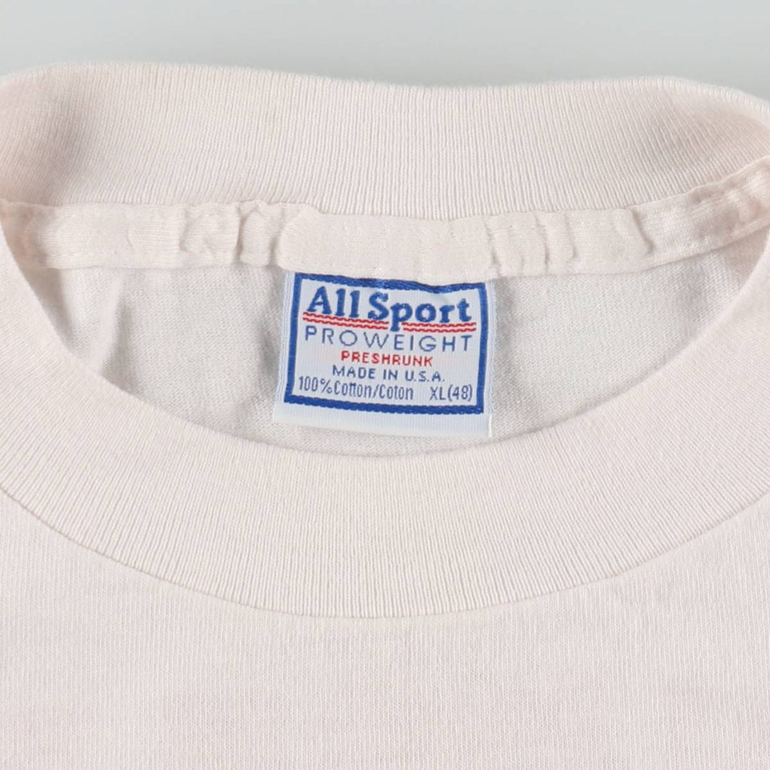 90'S All Sport VISA Advertising T-Shirt, Made in USA, Men's XL equivalent, Vintage cotton white type Vintage Second Hand