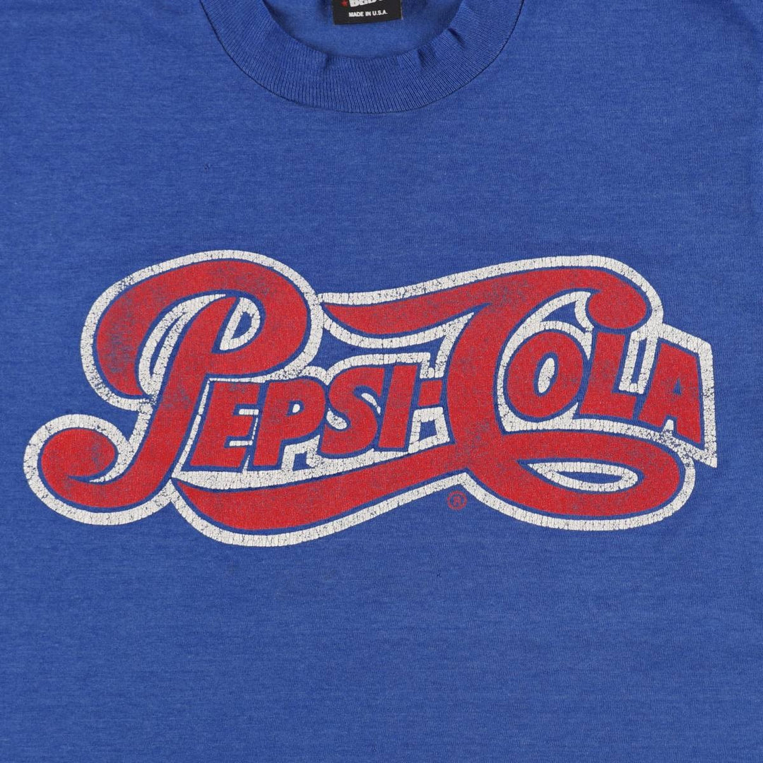 90'S Screen Stars Best Pepsi advertising T-shirt, Made in USA, Men's Size M (approx.), Vintage cotton blue type Vintage Second Hand