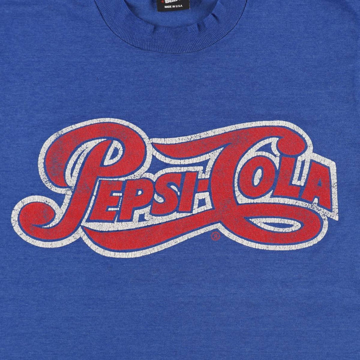 90'S Screen Stars Best Pepsi advertising T-shirt, Made in USA, Men's Size M (approx.), Vintage cotton blue type Vintage Second Hand