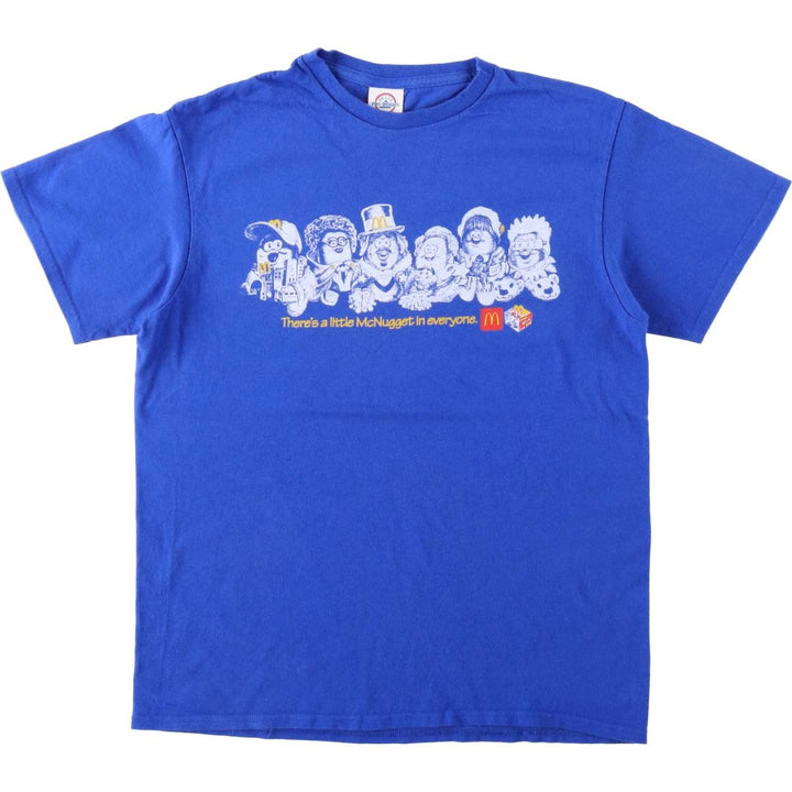 Delta McDonald's advertising T-shirt, men's size M (equivalent) cotton blue type Vintage Second Hand