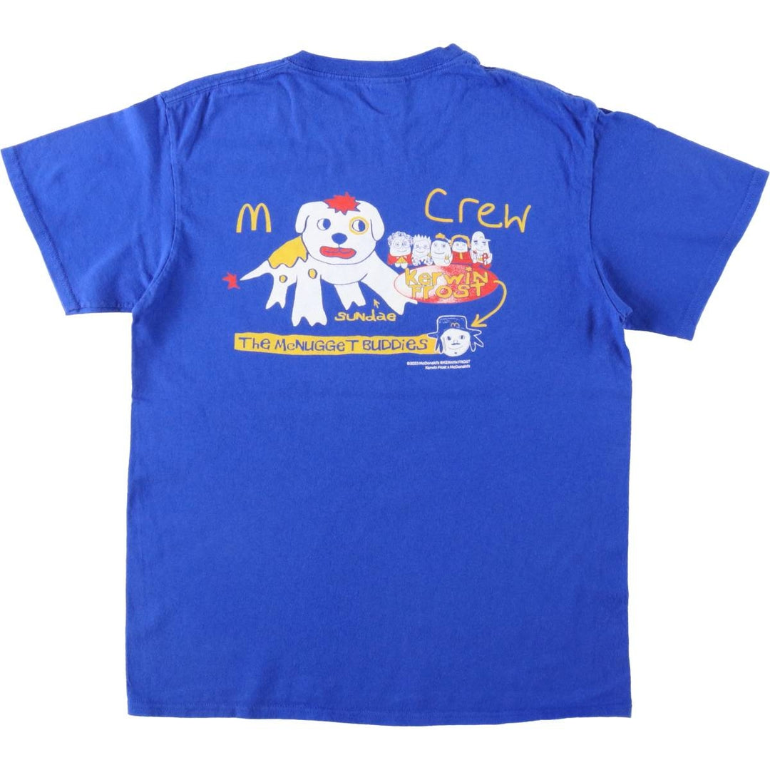 Delta McDonald's advertising T-shirt, men's size M (equivalent) cotton blue type Vintage Second Hand