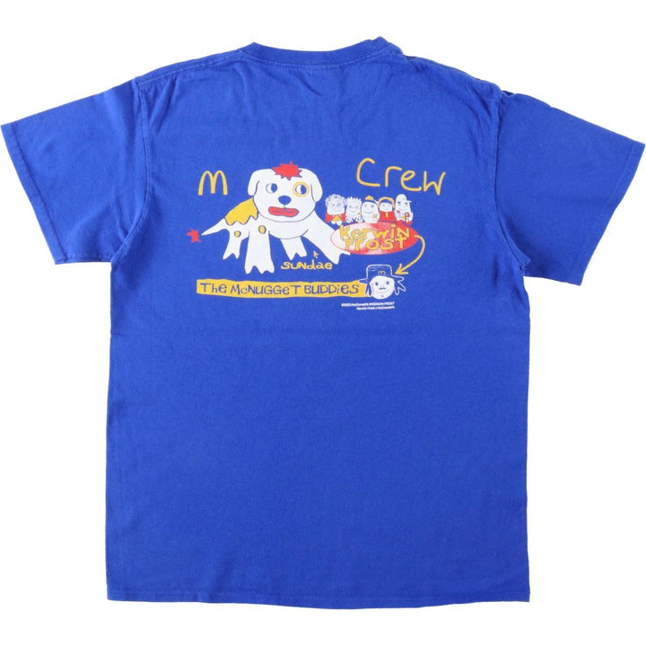 Delta McDonald's advertising T-shirt, men's size M (equivalent) cotton blue type Vintage Second Hand