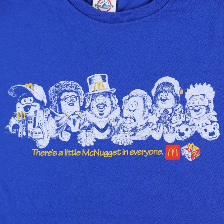 Delta McDonald's advertising T-shirt, men's size M (equivalent) cotton blue type Vintage Second Hand