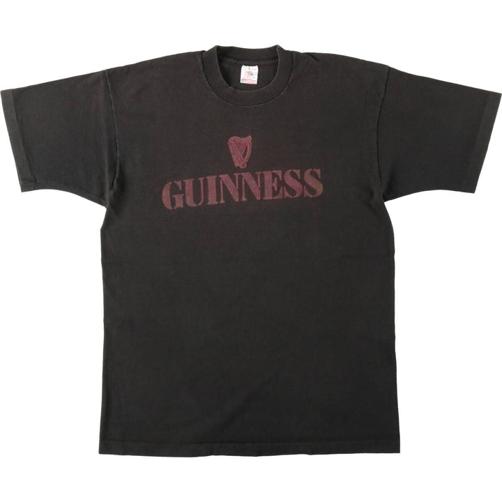 90'S Fruit of the Loom Guinness Advertising T-Shirt, Made in USA, Men's Size L (approx.), Vintage cotton black type Vintage Second Hand