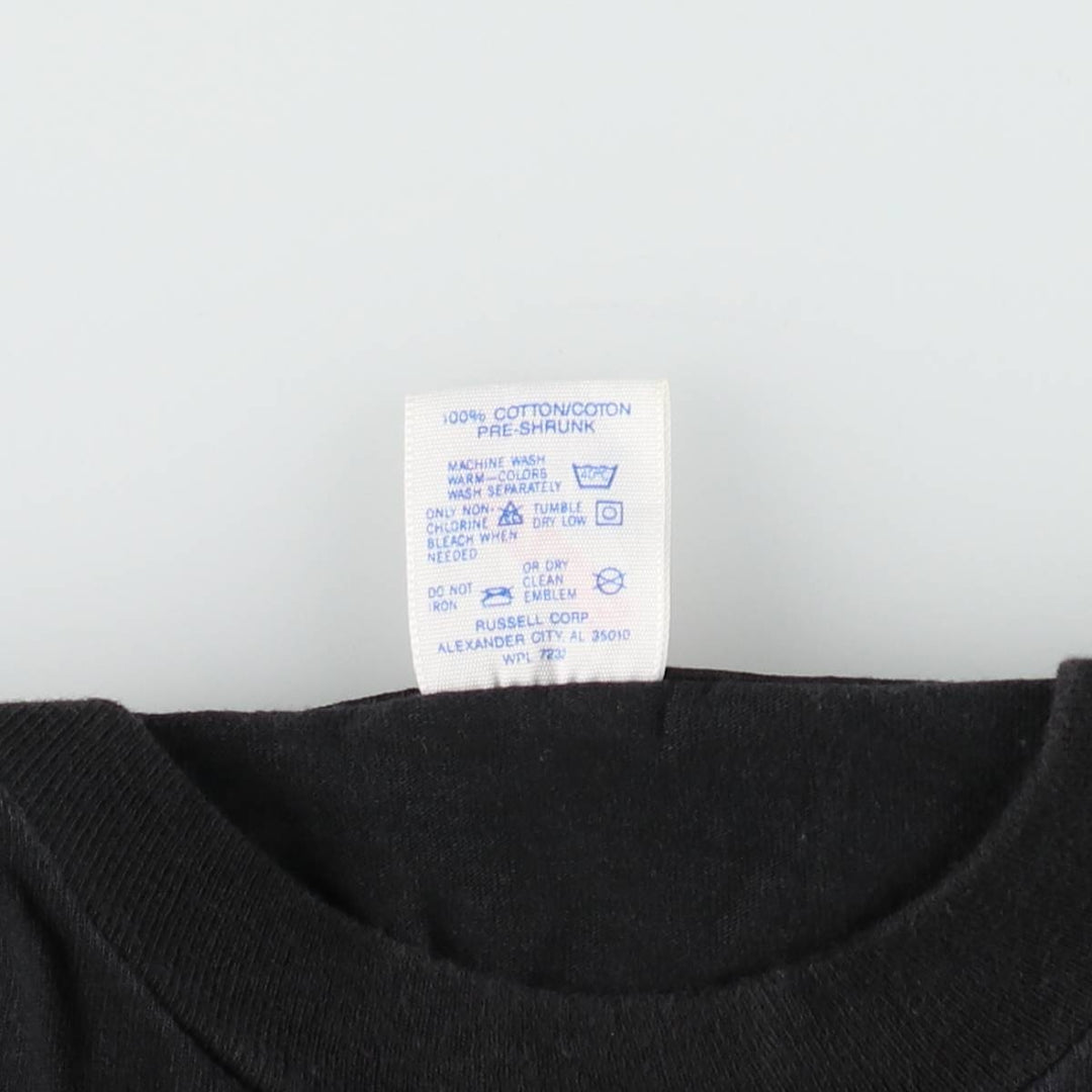 90'S Jerzees ROADKILL CAFE advertising T-shirt, Made in USA, Men's size L (approx.), Vintage cotton black type Vintage Second Hand