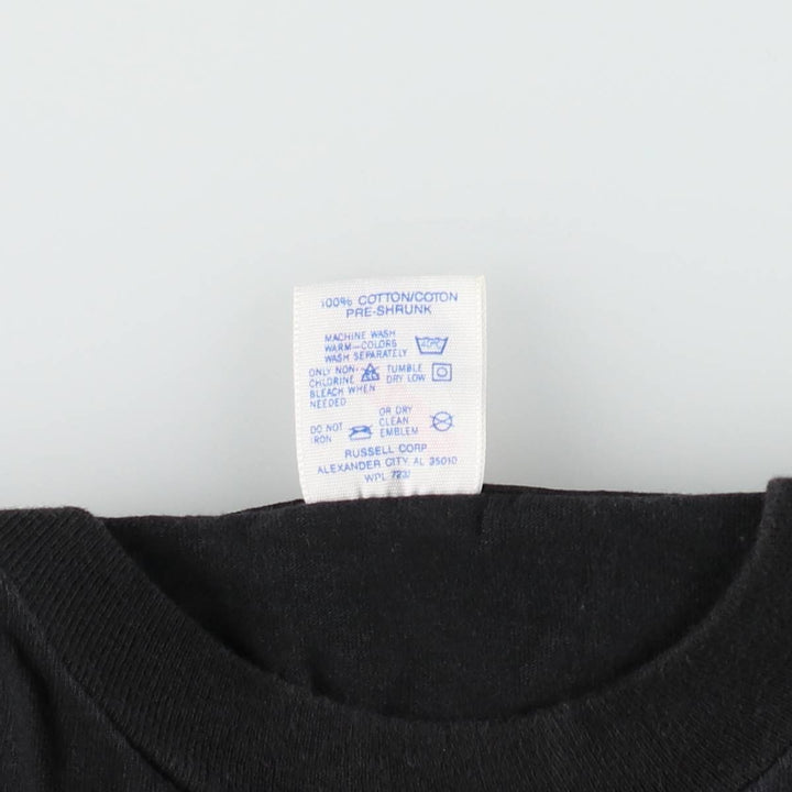 90'S Jerzees ROADKILL CAFE advertising T-shirt, Made in USA, Men's size L (approx.), Vintage cotton black type Vintage Second Hand