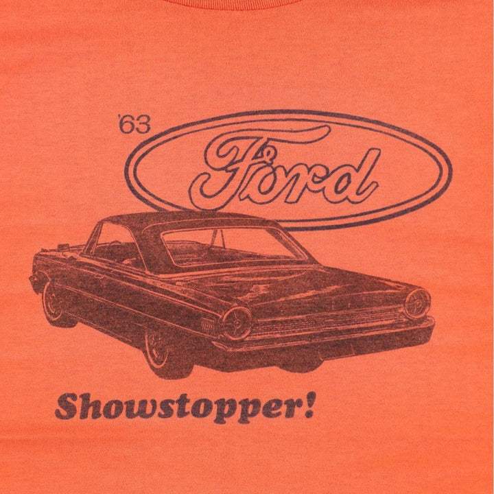 Sportswear Ford advertising T-shirt, made in the USA, men's size M. cotton orange type Vintage Second Hand