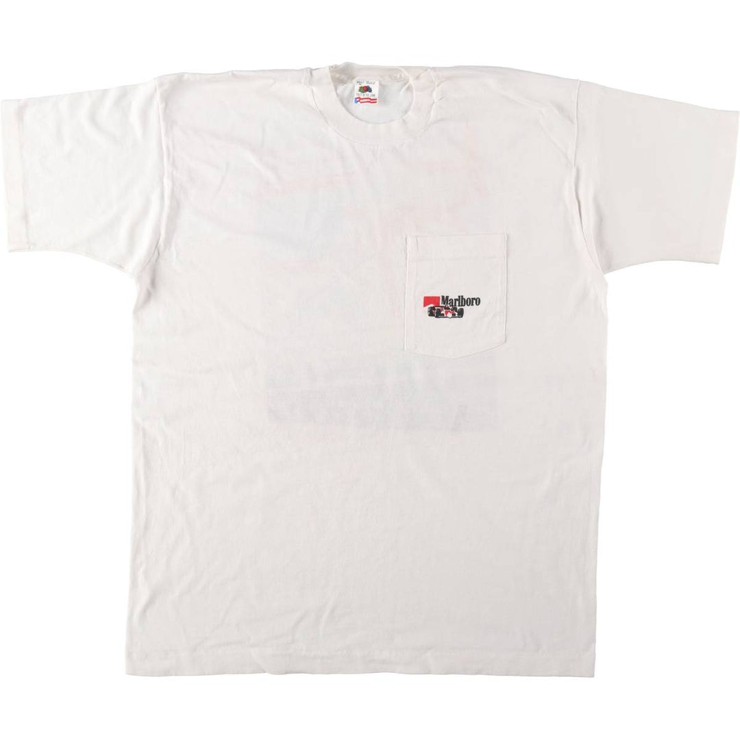 90'S Fruit of the Loom Marlboro Advertising T-Shirt, Made in USA, Men's XL equivalent, Vintage cotton white type Vintage Second Hand