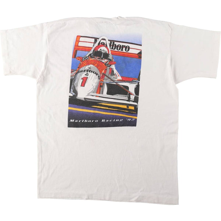 90'S Fruit of the Loom Marlboro Advertising T-Shirt, Made in USA, Men's XL equivalent, Vintage cotton white type Vintage Second Hand