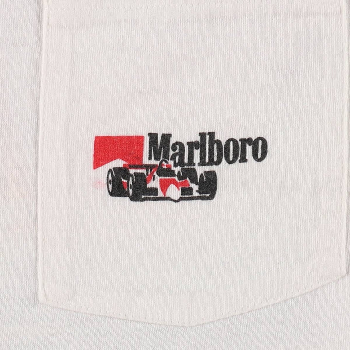 90'S Fruit of the Loom Marlboro Advertising T-Shirt, Made in USA, Men's XL equivalent, Vintage cotton white type Vintage Second Hand