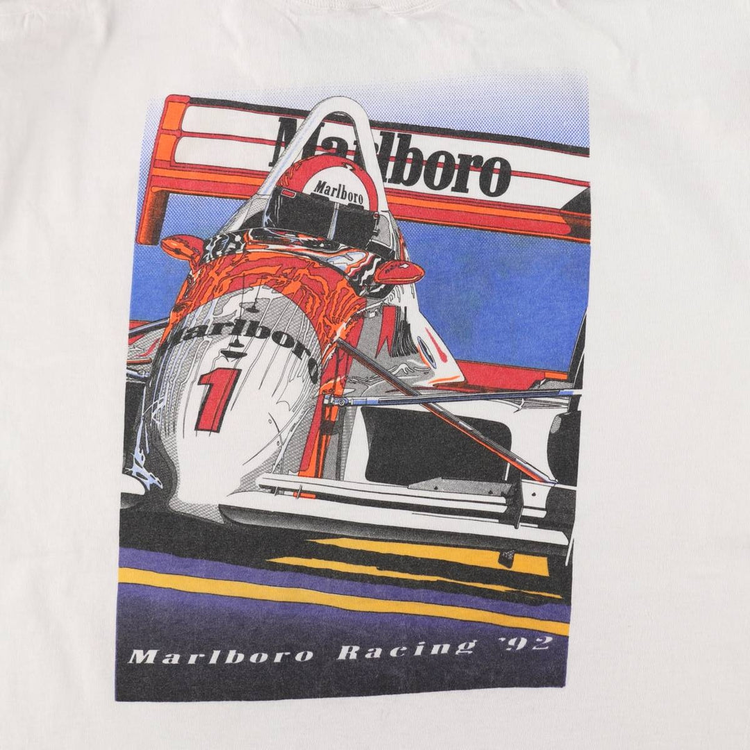 90'S Fruit of the Loom Marlboro Advertising T-Shirt, Made in USA, Men's XL equivalent, Vintage cotton white type Vintage Second Hand
