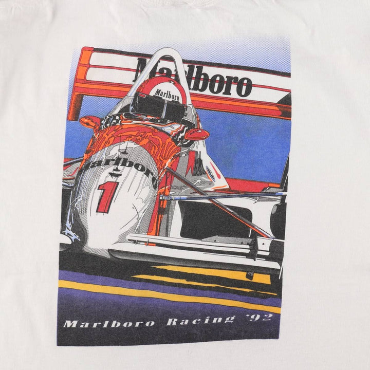 90'S Fruit of the Loom Marlboro Advertising T-Shirt, Made in USA, Men's XL equivalent, Vintage cotton white type Vintage Second Hand
